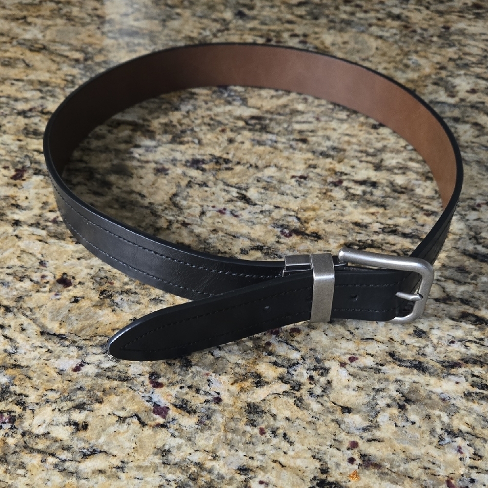 Levi’s‎ Mens Black Belt Silver Buckle Classic Everyday Medium 34 36